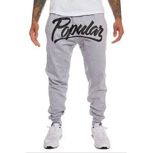 Mens The Popular Demand Script Black Gray Joggers Activewear Casual Pants  Sz L